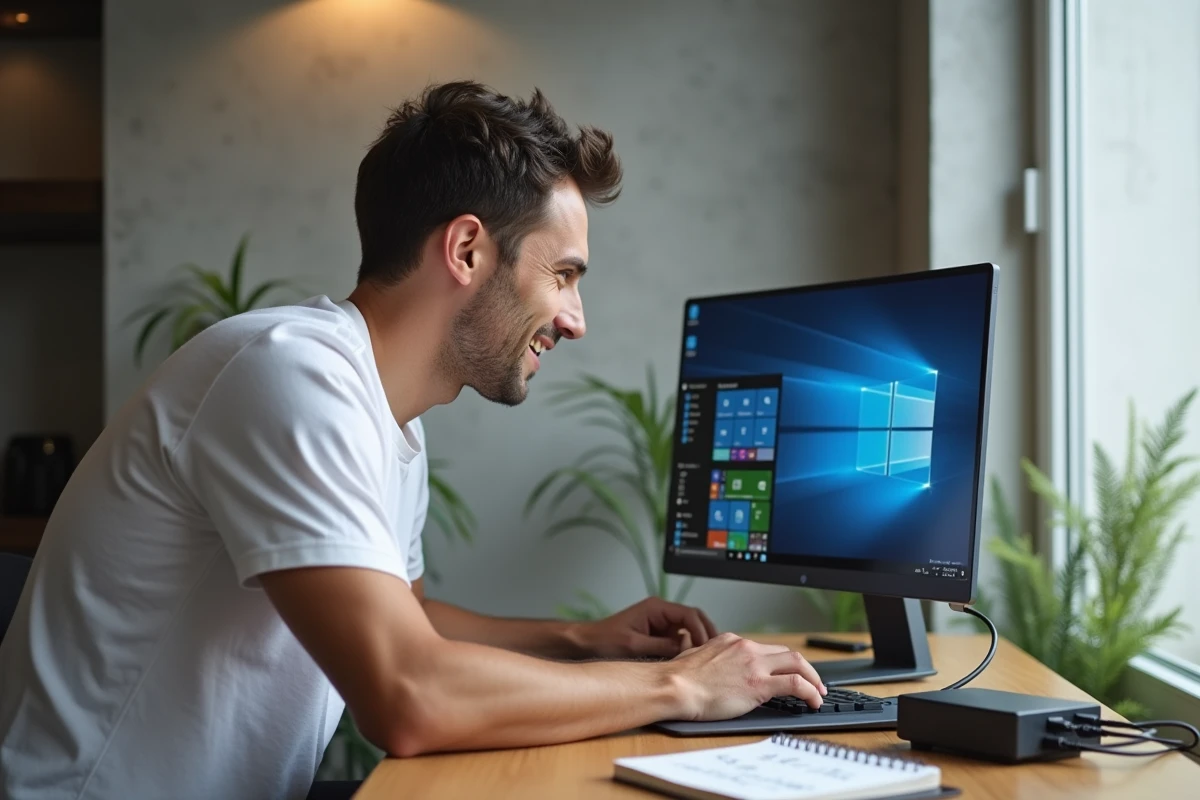 Homme accédant à l'adresse 192.168.1.230 via la boîte de dialogue Exécuter sur Windows 11