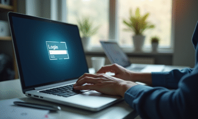 Personne travaillant sur un ordinateur dans un bureau moderne