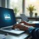 Personne travaillant sur un ordinateur dans un bureau moderne