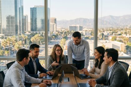 Groupe de professionnels IT en coworking moderne